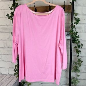 Talbot's Boat-Neck, Pink Pull-On Top, 3X